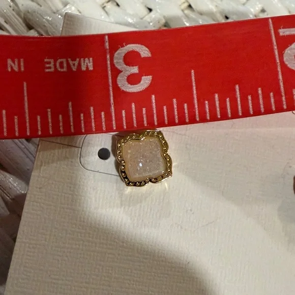 Kendra Scott Mallory Gold Stud Druzy Earrings NWT - Picture 8 of 9